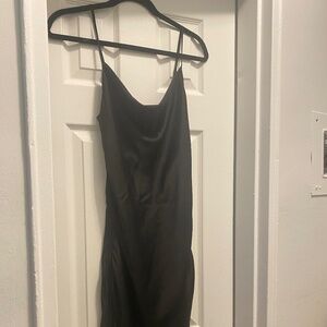 black cowl dress adjustable